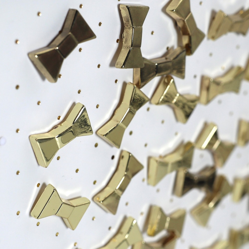 Kate Spade Bow Push Pins Gold Metallic Decorative Stationery Office Open Box New - Picture 5 of 7